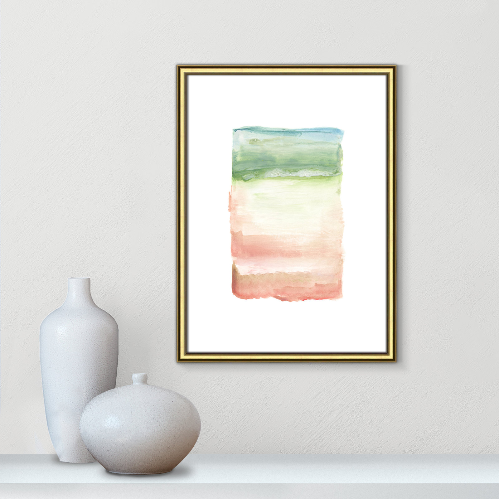 Nabi "Skye I" Print, 24.25" H x 18.25" W x 0.88" D, Gold Framed Paper