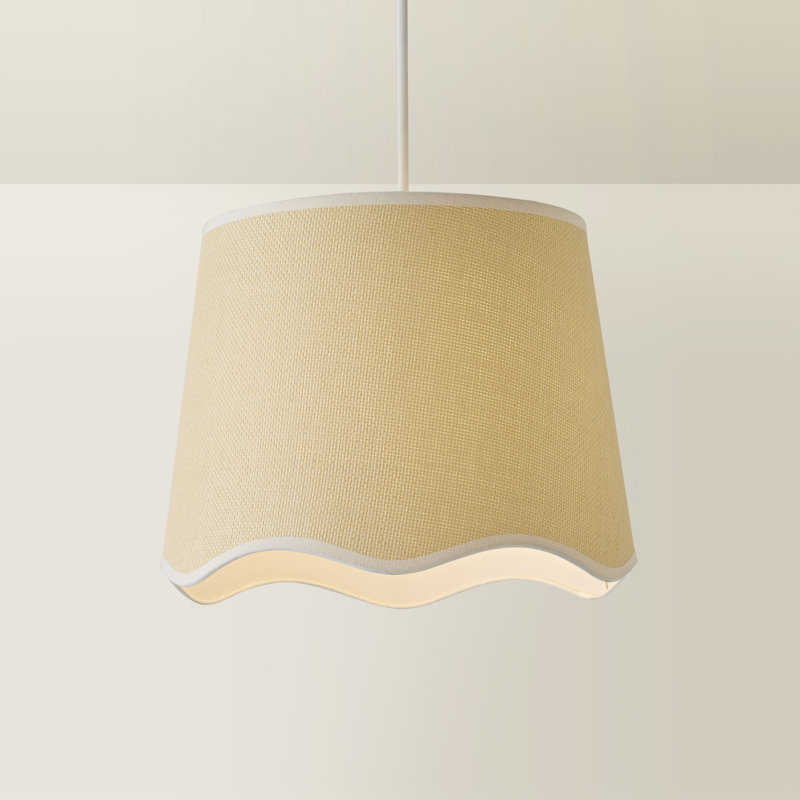 27cm H Fabric Empire Lamp Shade ( Slip-On ), Natural/White