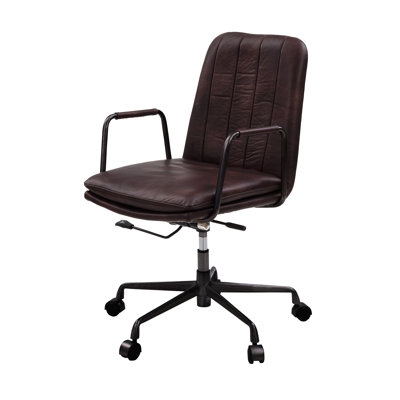 Lamori Office Chair In Rum Top Grain Leather