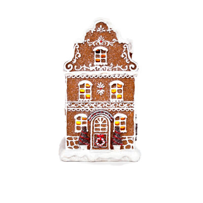 Sitting Brown Festive Gingerbread Home