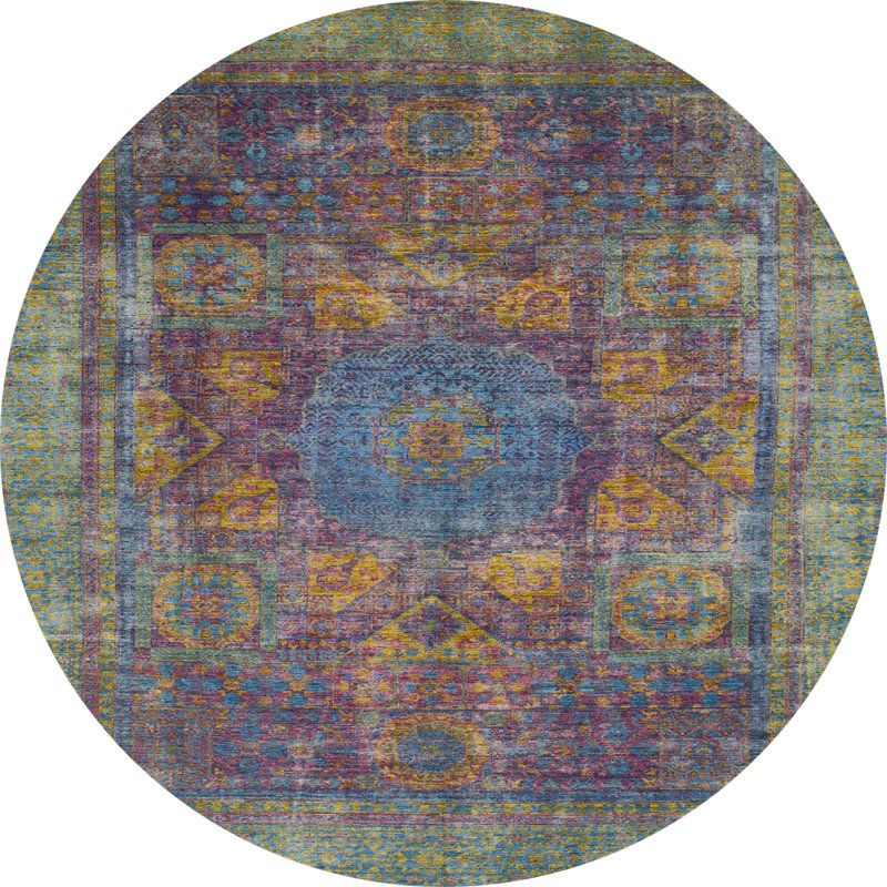Abstract Indoor Rug, Round 7'