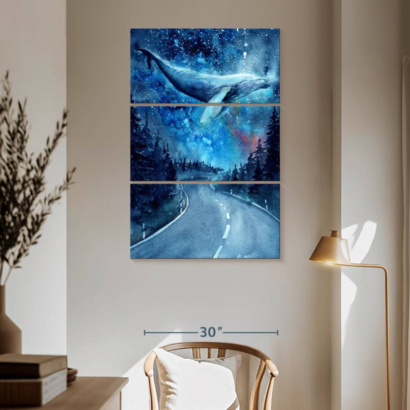 Kelan Night Flying Whale, 65" H x 42" W
