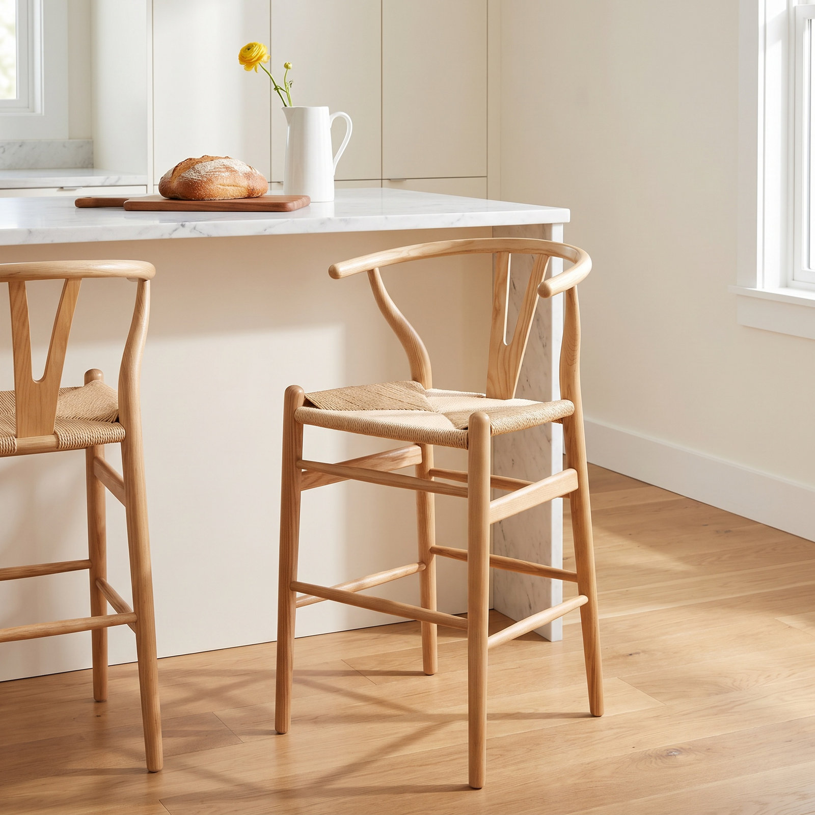 Etta Bar and Counter Stool, Natural/Natural, Bar Stool (30" Seat Height)