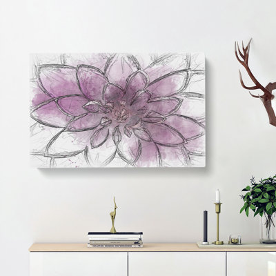 Pink Dahlia Flower - Wrapped Canvas Painting