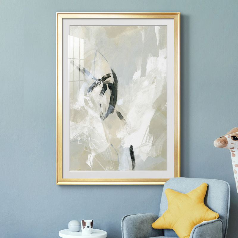 " Scribble Veil II ", Gold Framed, 36.5" H x 26.5" W x 1" D