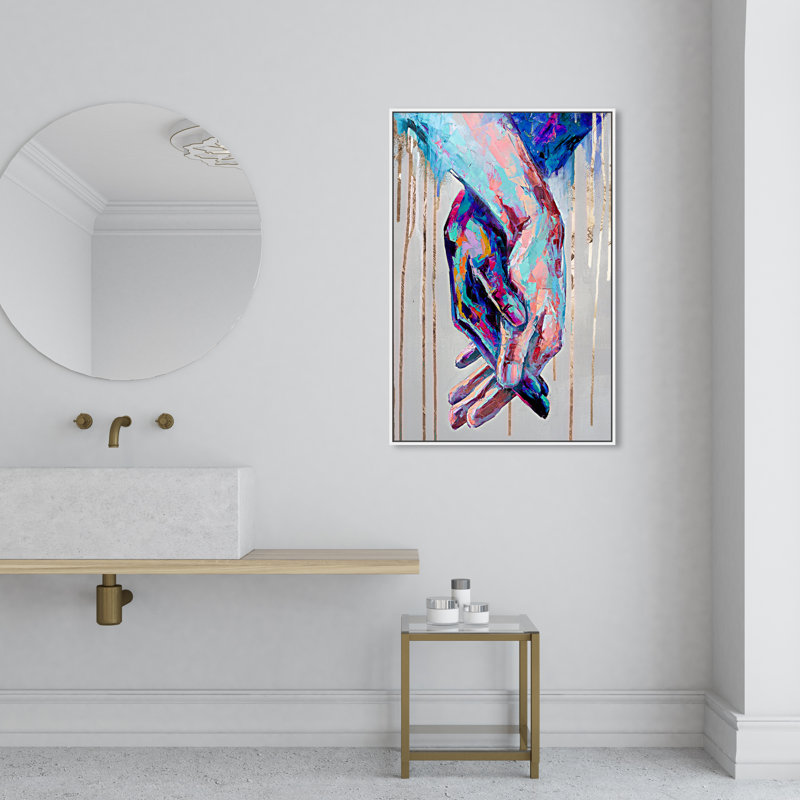 «Abstract Always Together», reproduction d'impression sur toile, Impression encadrée, H 36 po x l 24 po, Blanc