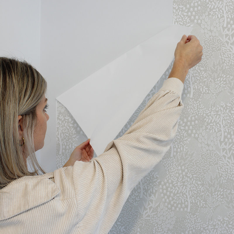 Papier peint adhésif Woodland Fantasy, Blanc populaire