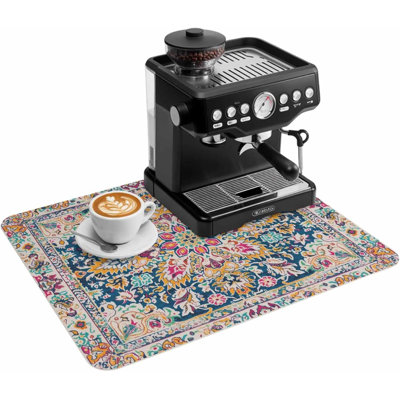 Tapis de cuisine/bar à café, motif ethnique floral, absorbant et antidérapant, style bohème vintage, 40 x 60 cm.
