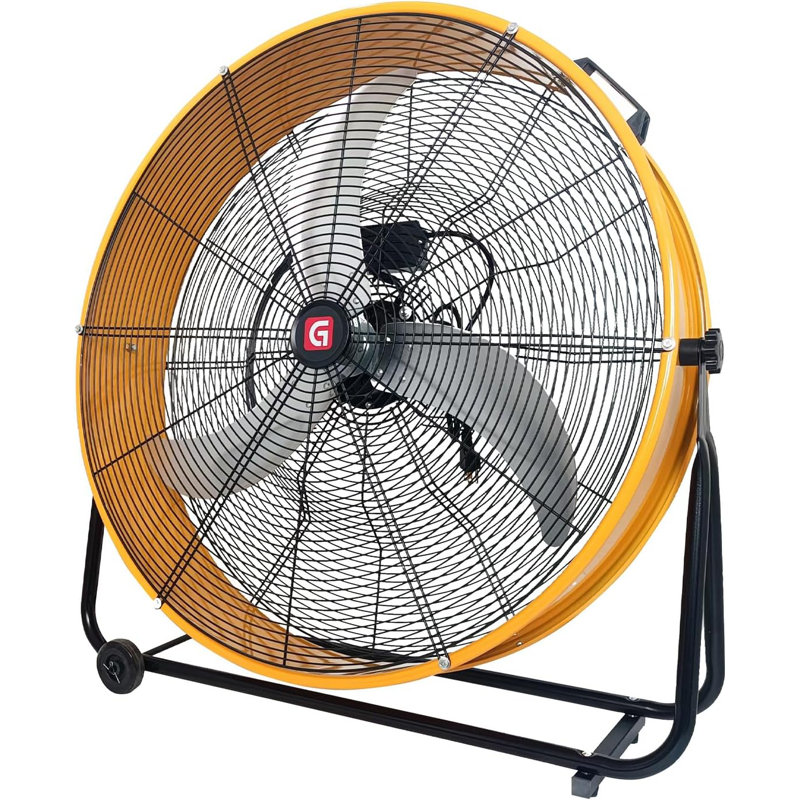Industrial High Velocity Drum Fan, 11756 CFM High Velocity Floor Fan With 3-Speed Control, 360° Tilt Portable Air Circulator