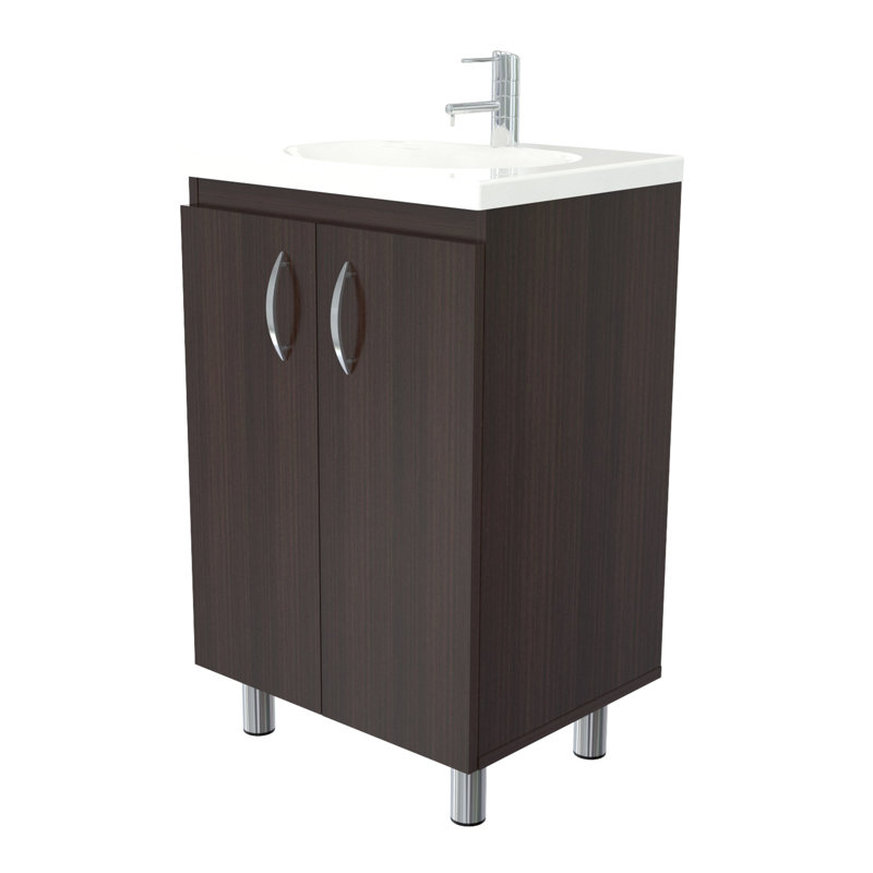Ensemble de meuble-lavabo simple pour la salle de bain de 18 po Kaoru, Espresso - wengé