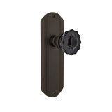 Deco Plate with Crystal Black Door Knob