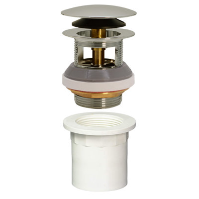 Integrated Overflow Drain 1-1/2 in. NPSM Coarse Thread Tip-Toe Mechanism with PVC Adapter
