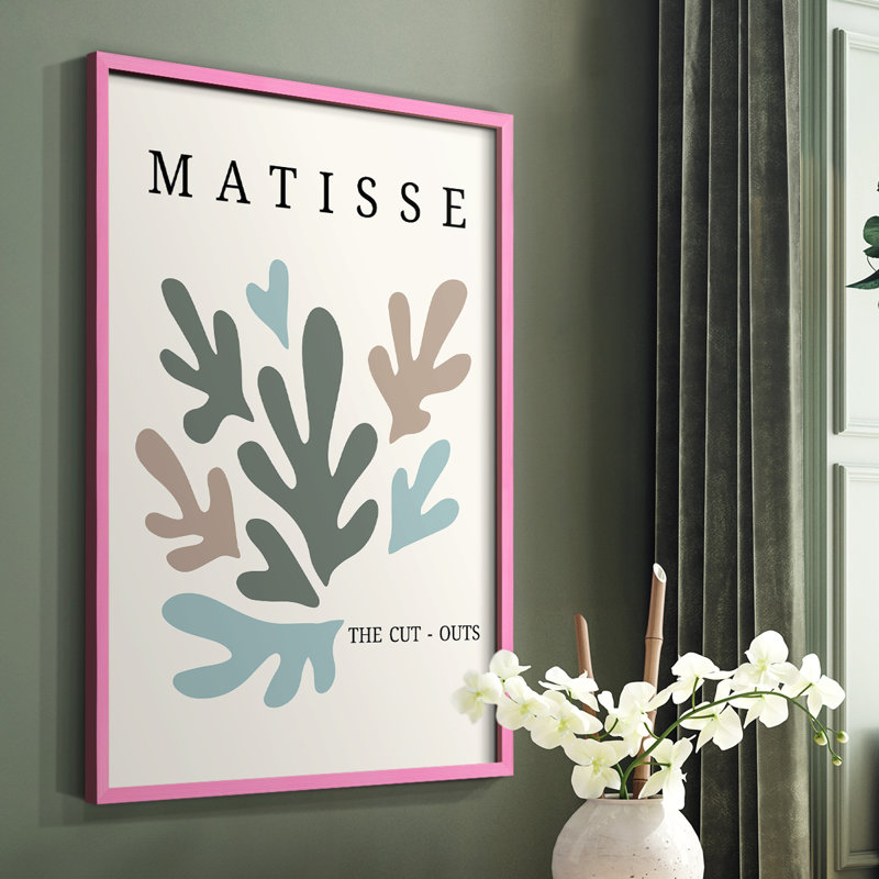 Matisse CDII, reproduction encadrée - bois massif, Cadre photo rose simple, H 10 po x l 8 po