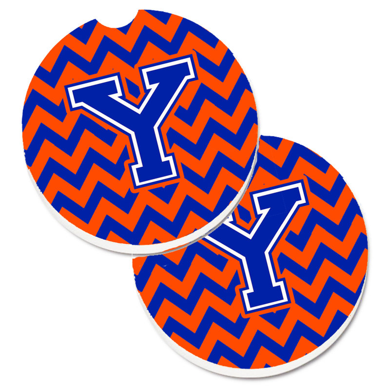 Sous-verre pour voiture, Y, Bleu / Orange