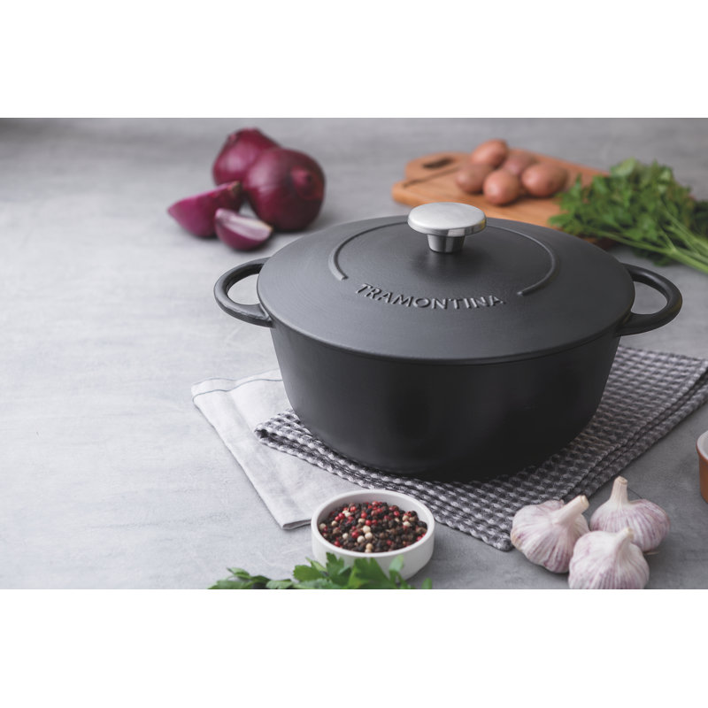 Tramontina Trento Cast Iron Round Dutch Oven, 36.1cm, 6L
