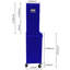 6 armoires porte-outils détachables - roulantes avec 4 roues universelles, capacité de tiroir de 15 kg, thermolaquées, bleu pour boîte de support d'atelier avec serrure et garage-1264033575