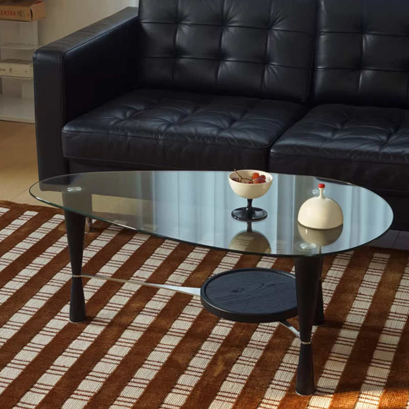 Table basse de salon Modern Creative Design, Noir / argenté