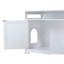 Enceinte de litière, meuble de litière pour chat avec prise dissimulée, 2 portes, banc de rangement pour salle de bain pour chat, table d'appoint pour chat, grand bac à litière en bois inclus, blanc-1231301899