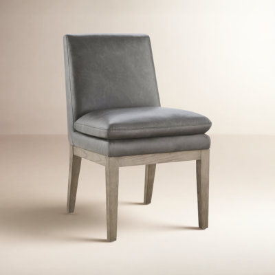 Bethea Genuine Leather Oak Dining Chair