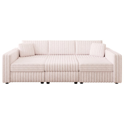 Pink 6 Modular With Storage Function. Comfortable & Stylish For Living Room. Made Of Materials 106.3" U-Shaped 6 . Pink. Hydraulic Lift. Fashionable. Bedroom