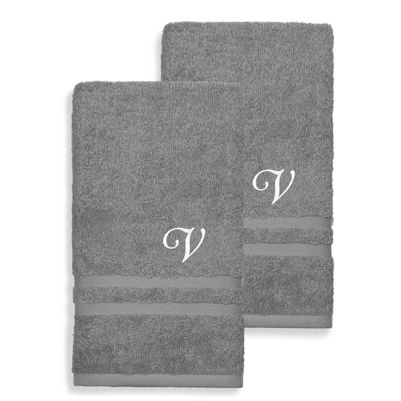 Débarbouillette 100% coton Denzi, V, Gris foncé