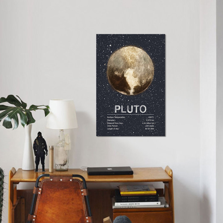« the planets series : pluto », impression sur toile tendue, H 26 po x l 18 po x P 1,5 po, Pas de tapis, Toile tendue