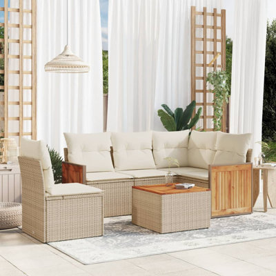  Ensemble de canapé de jardin beige