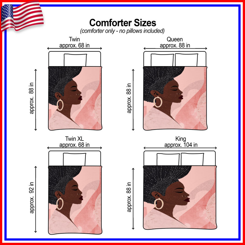 Afro Hairstyle Portrait Comforter, King
