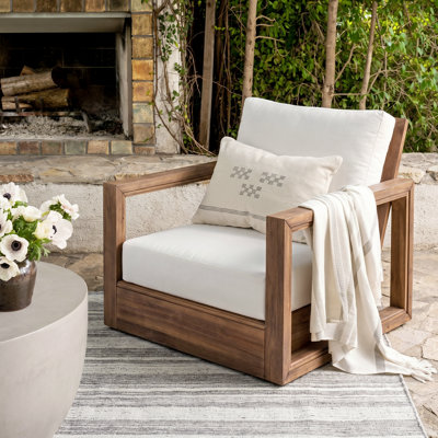 Chaise pivotante d'extérieur en bois d'acacia à 360 degrés Donnie