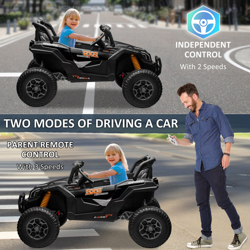 Kulamoon Battery Powered Ride On with Remote Control, Black