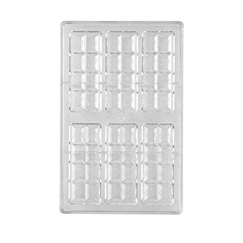 Moule à tablette de chocolat 10,8 x 6,9 pouces, 1 moule à chocolat à séparer - 6 cavités, en polycarbonate transparent, pour les barres protéinées et énergétiques, bonbon, vaisselle