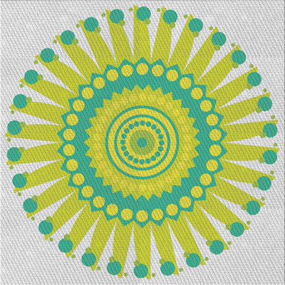 Laine tissée à la main et polyester gris/vert/jaune Tapis décoratif