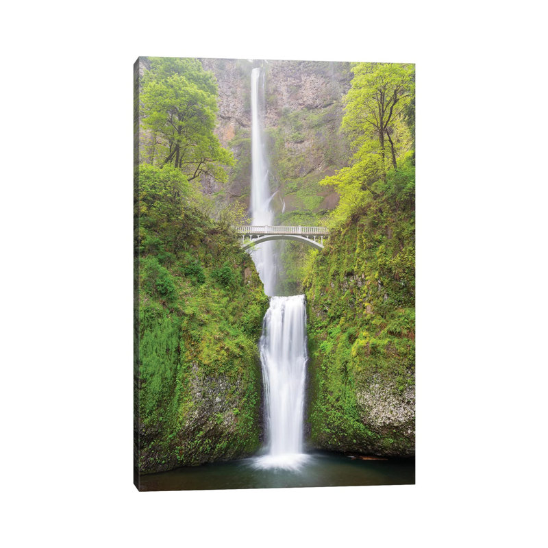 «Multnomah Falls» par Jamie et Judy Wild, Oregon, Columbia River Gorge, Toile tendue, H 12 po x l 8 po x P 0,75 po