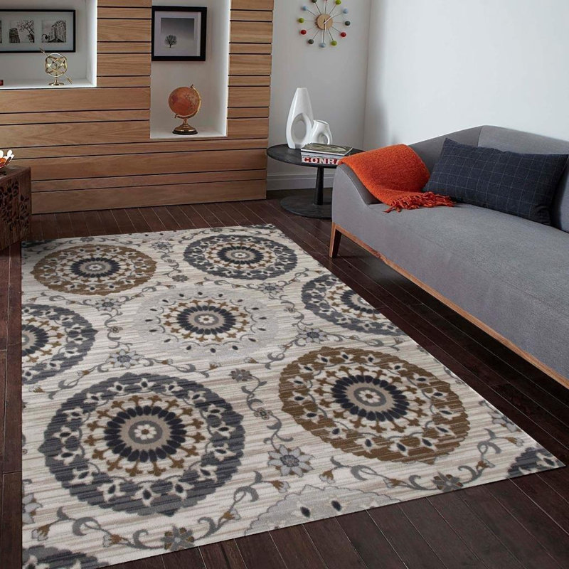 Tobis Beige tapis intérieur/extérieur, 5' x 7'