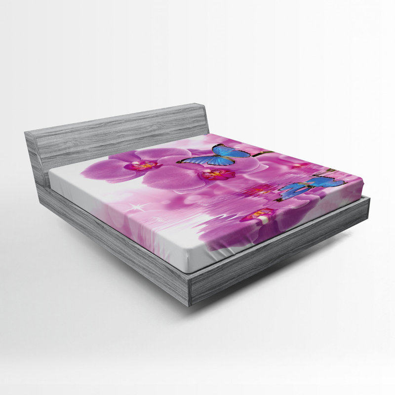 Microfiber Floral Fitted Sheet, Queen Fitted Sheet