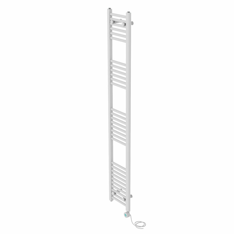 Kendal Straight Towel Rail Heated Towel Rails, 180cm H x 30cm W x 3cm D, White