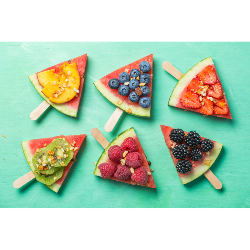 Watermelon Pizza - Wrapped Canvas Print, 51cm H x 76cm W x 3.8cm D