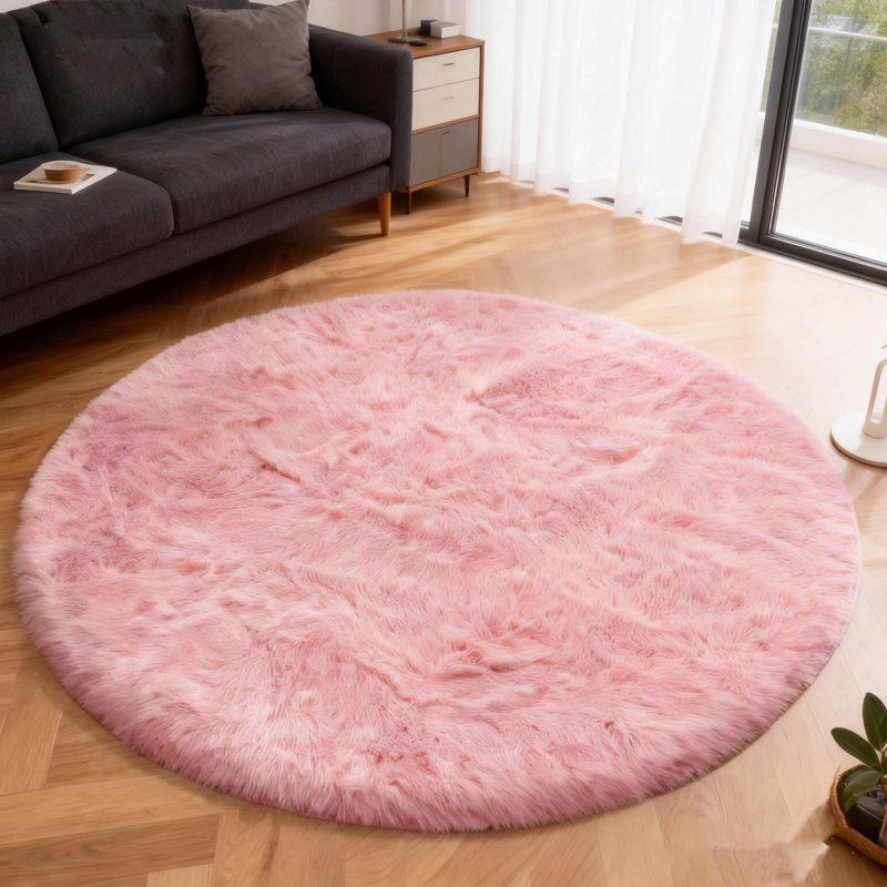 Classic Shaggy Area Rug,Ideal for multiple scenarios, 6*6ft, Pink