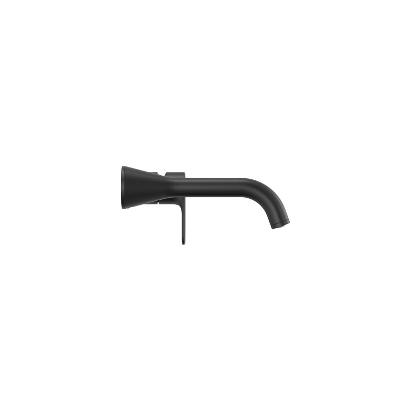 Robinet de salle de bain mural avec bonde, Noir mat