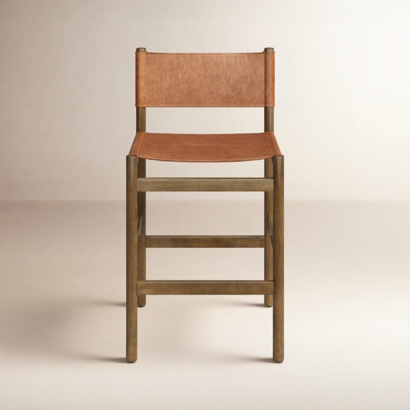 Tabouret Matisse, Tabouret de comptoir (siège d'une hauteur de 26,5, Caramel écossais, Chameau