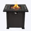 Steel Outdoor Fire Pit Table, Square Propane Fire Pits With Lid & Rocks