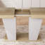 Table de salle à manger extensible crème 78,7 po avec tablettes de rangement latérales