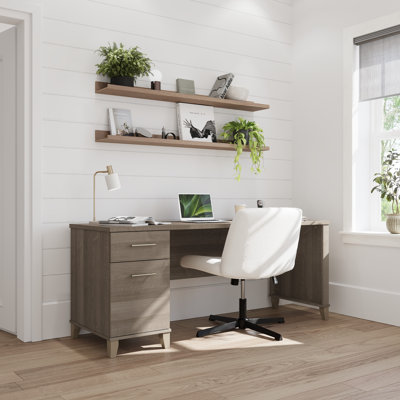 Bureau 72W avec tiroirs gris cendré