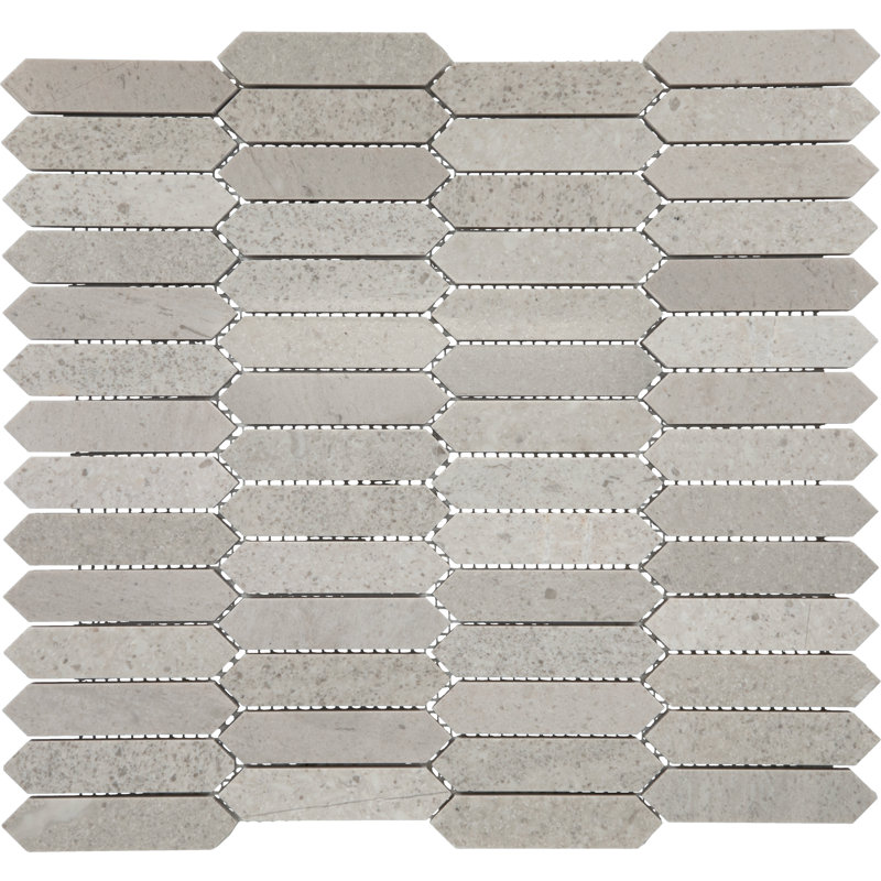 13" x 12" Natural Stone Mosaic Tile, Gray
