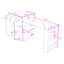 Îlot de cuisine extensible avec tiroirs de rangement, armoire à deux portes, tablettes ouvertes et bar pour le petit-déjeuner-1011431559
