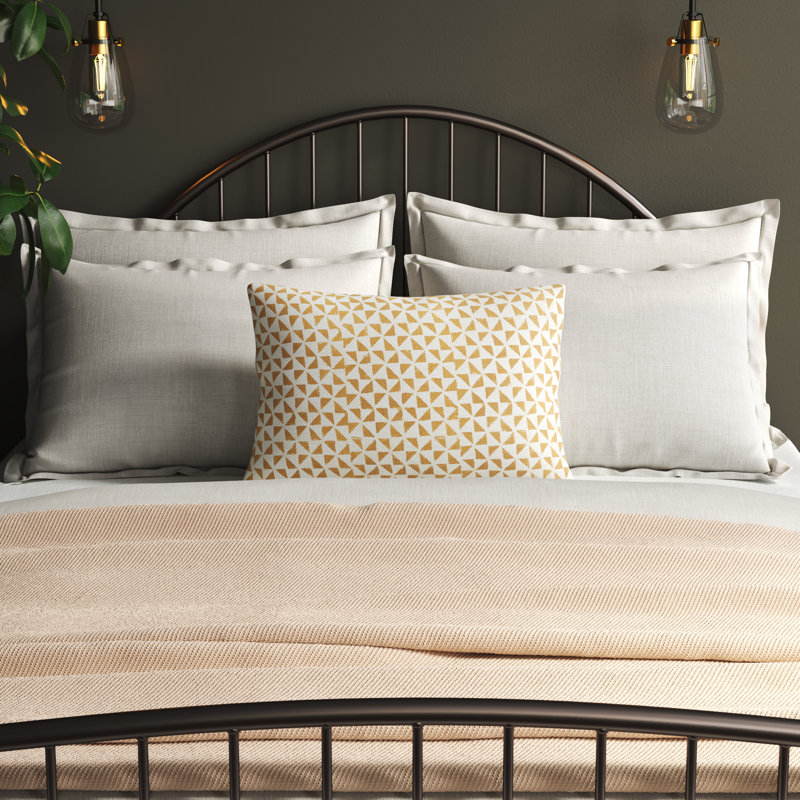 Zetta Geometric Cotton Reversible Throw Pillow, Pillow Cover Only - No Insert, Beige/Denim