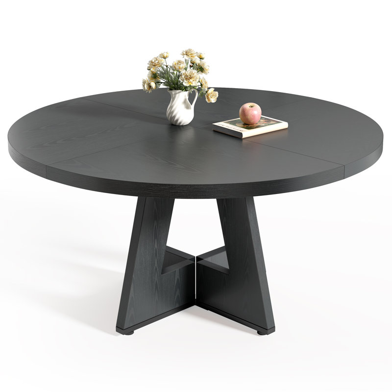 Liena 47'' Round Dining Table, Black