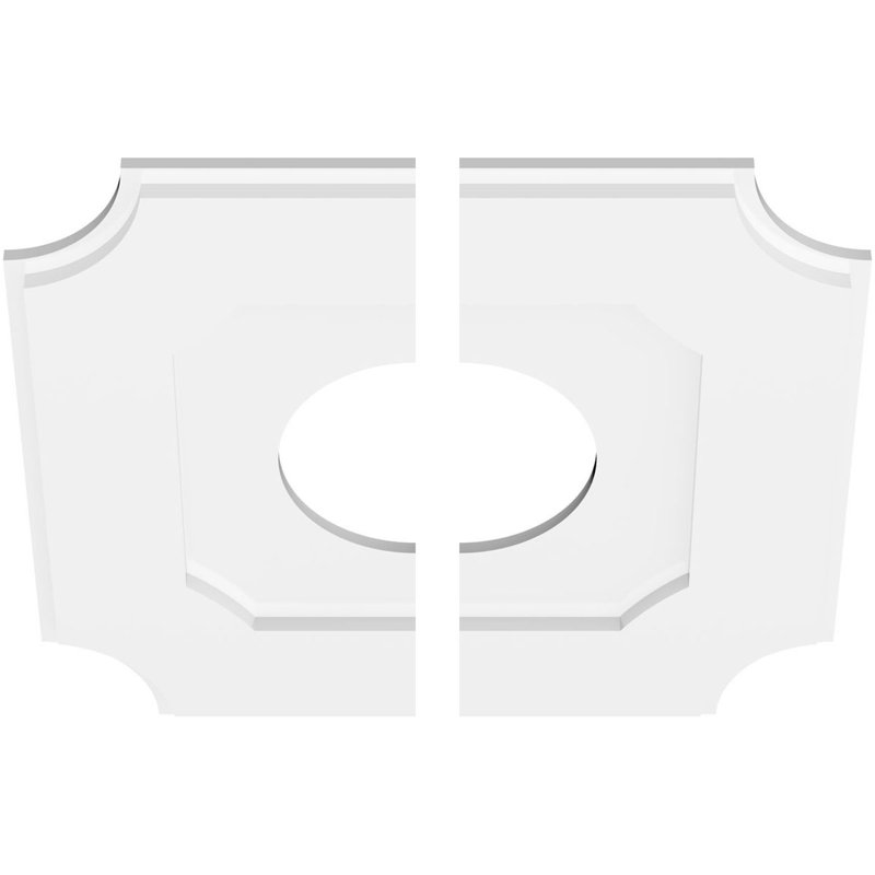 Médaillon de plafond contemporain en PVC de qualité architecturale de 20 po x P 7 po x P 12 po x P 1 po