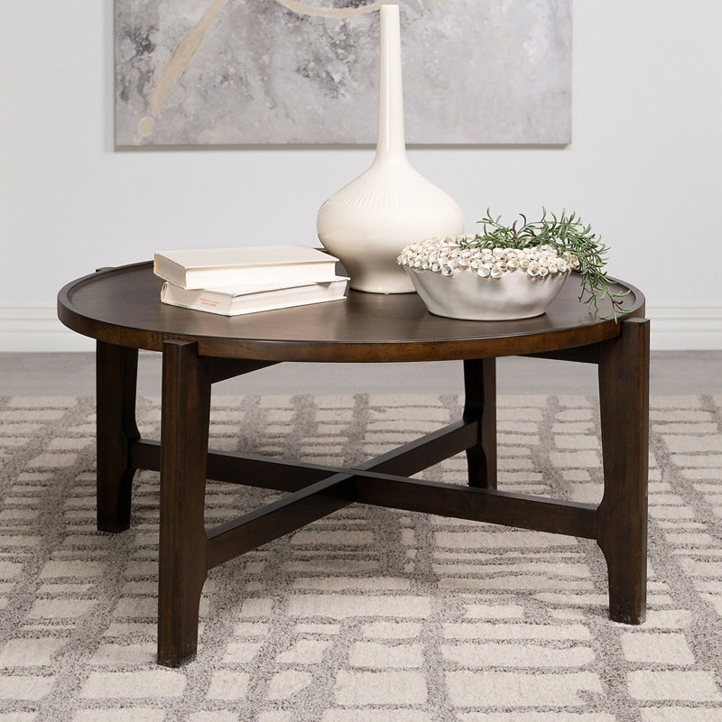 Table basse ronde en bois massif