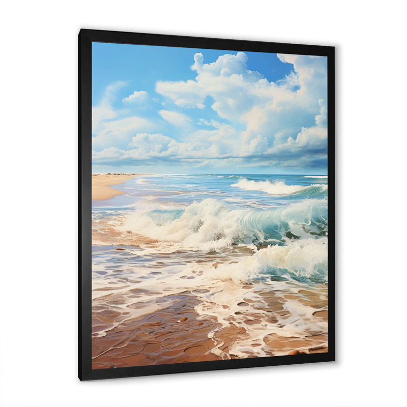 Paysage de plage minimaliste IV, Cadre photo noir, H 20 po x l 12 po x P 1 po